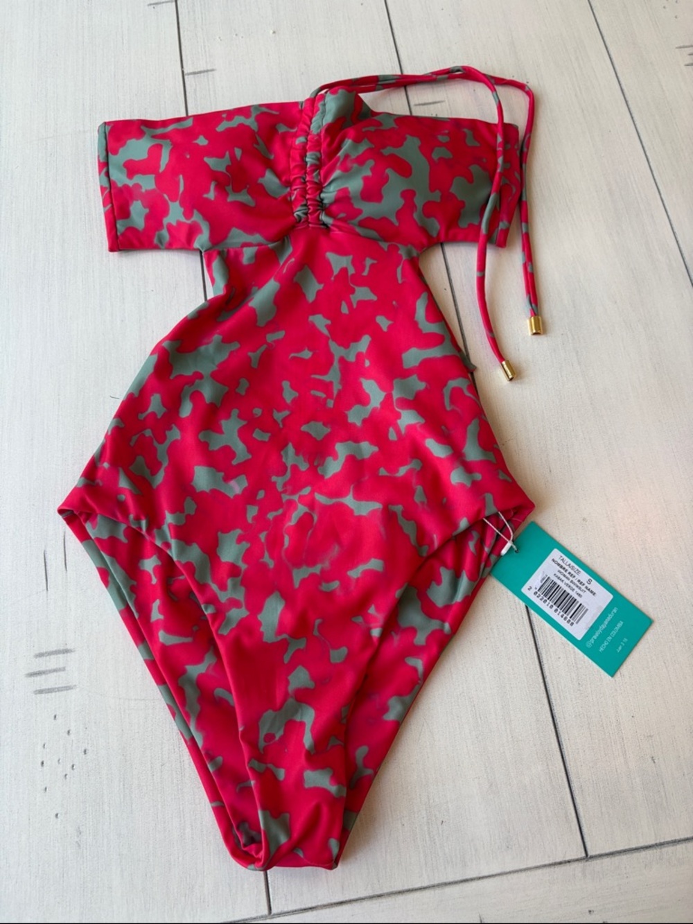 Red & tan Camo One-Piece Swimsuit -